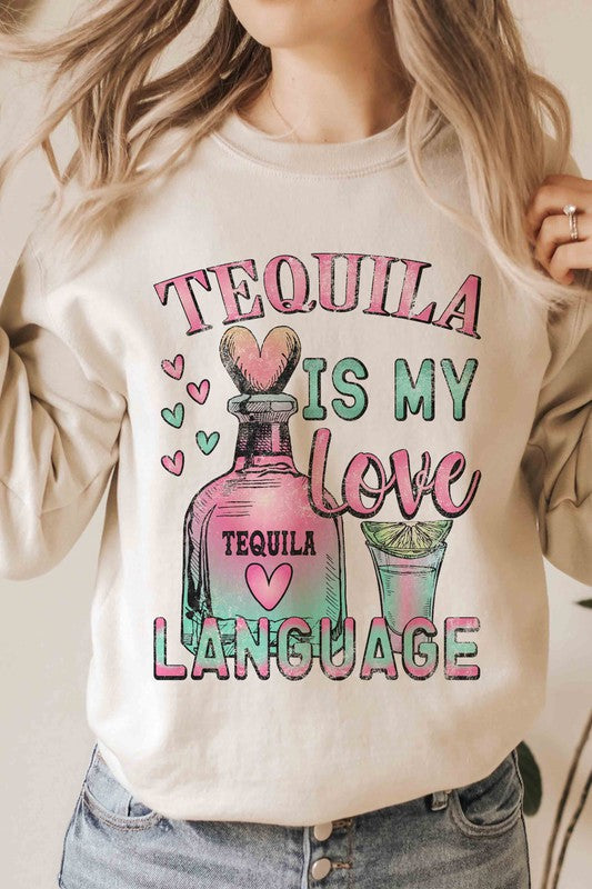 Tequila Is My Love Language Sweatshirt (PLUS)