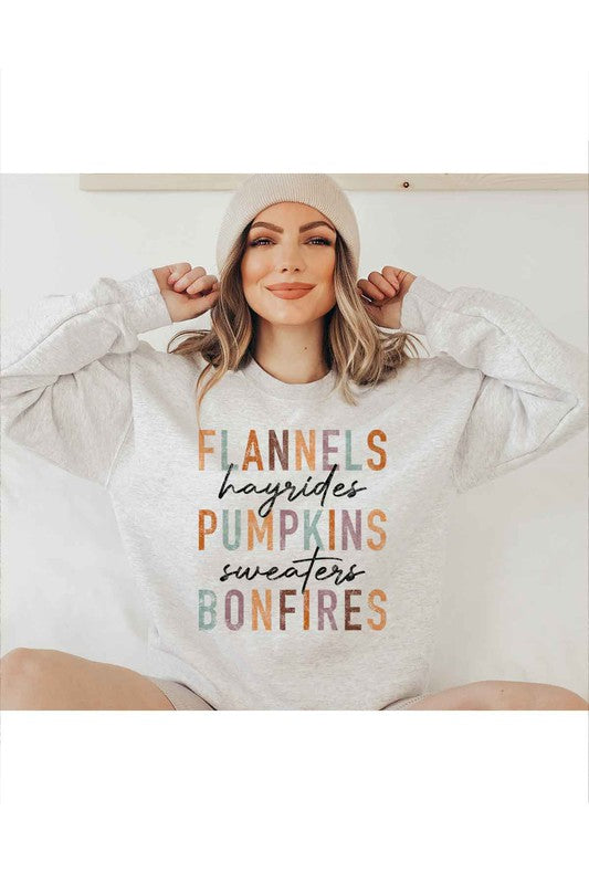 Flannels, Hayrides, Pumpkins Sweatshirt(REG)